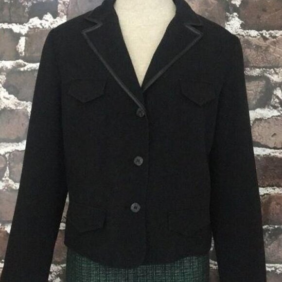 Versailles Blazer Jacket Suit Coat Black 8 Petite - Picture 5 of 8